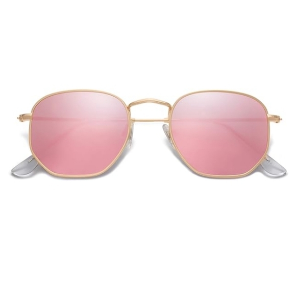 Polarized Hexagonal Sunglasses Polygon Shades SJ1072 Pink main image 5